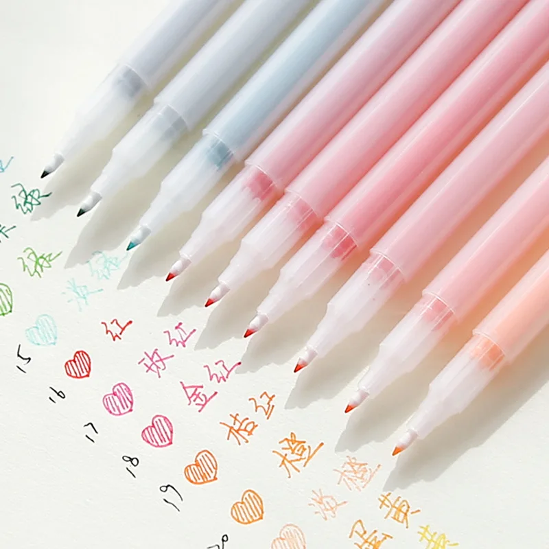 

12 pcs/set Simple Watercolor Colorful Highlighters Promotional Markers Gift Stationery