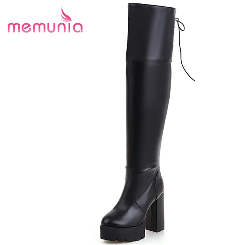 

MEMUNIA women boots big size 34-43 elegant extreme high heels boots fashion round toe winter thigh high boots 2020 new arrive