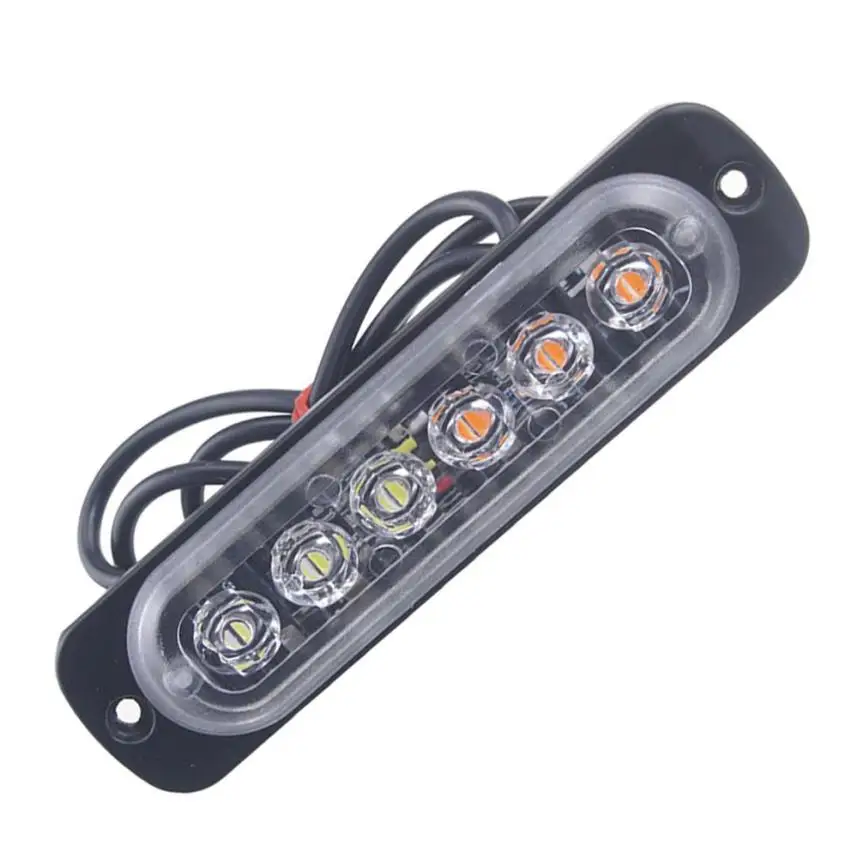 

2x Amber 6 LED Car Truck Emergency Beacon Warning Hazard Flash Strobe Light Bar Weatherproof ready for exterior mounting #7