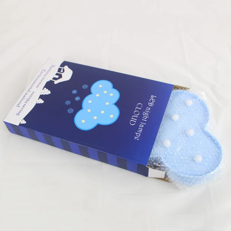 Творческий белого и синего цвета облако Форма светодиодный ночник интерьера 3D одежда для свадьбы, дня рождения Украшенные детская игрушка