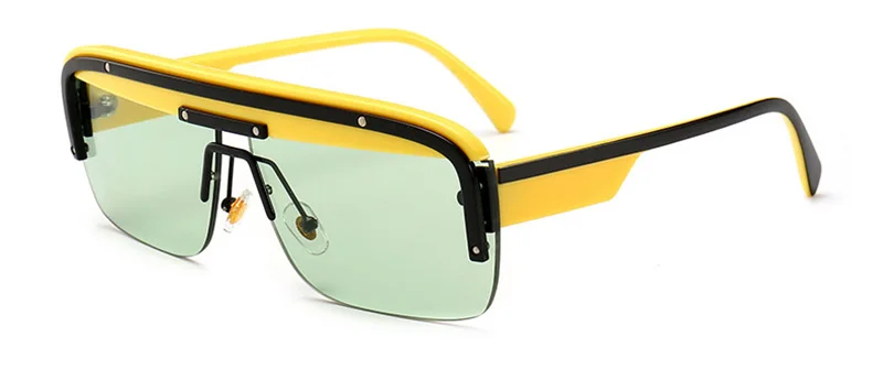 SHAUNA, Новое поступление, модные женские солнцезащитные очки с полуоправой, популярные, прозрачные, зеленые, синие, солнцезащитные очки для мужчин - Цвет линз: Yellow Green
