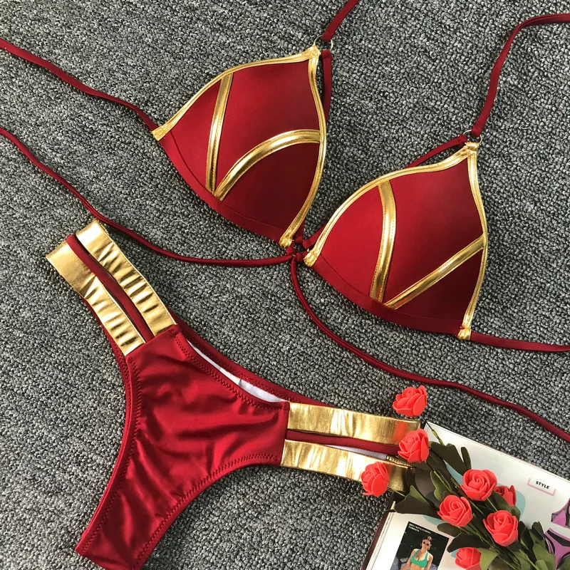 Red and gold swimsuit Clearance