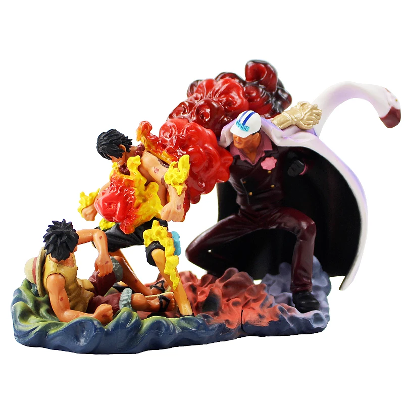 Аниме One Piece The Death Of Ace Luffy & VS Sakazuki ПВХ фигурка Fighting Scene Ver. Коллекционная модель