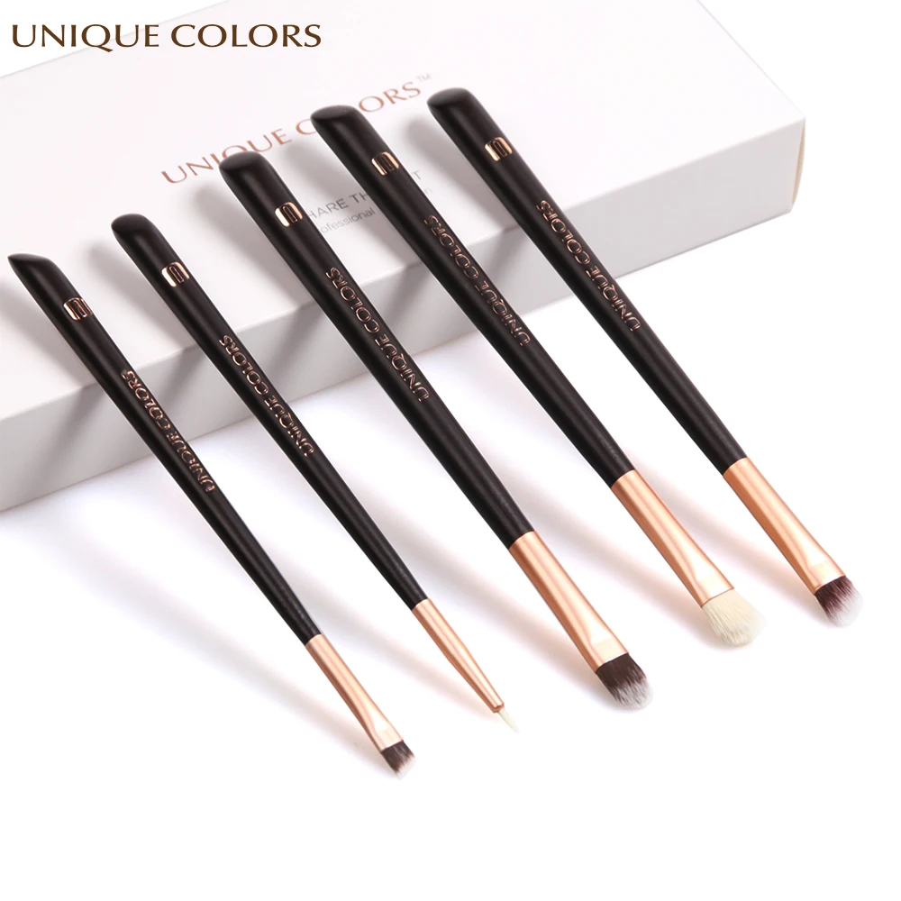

UNIQUE COLORS 5Pcs Eye Makeup Brush Set Eye Shadow Eyeliner Blush Eyebrow Blending Make Up Brushes Cosmetic Tool Soft Hair