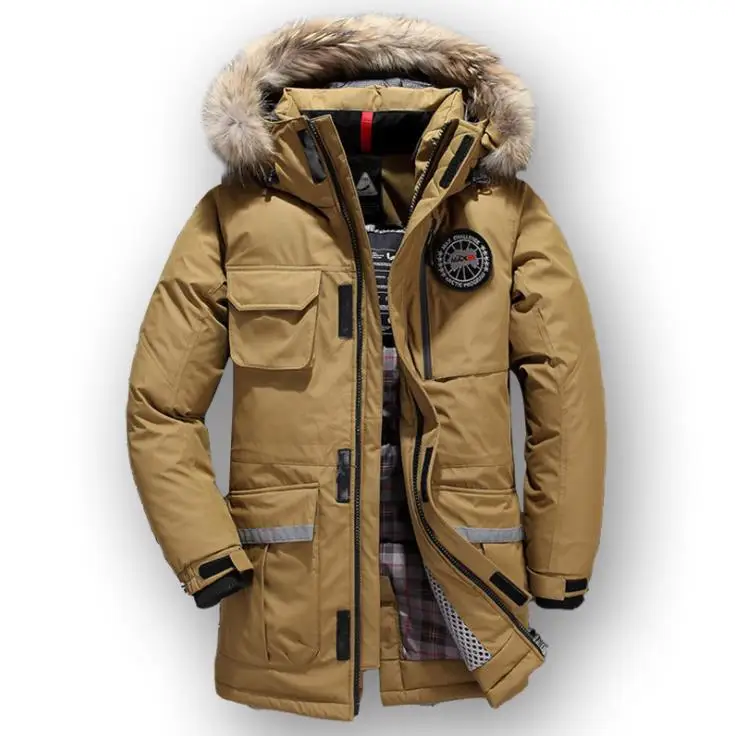 

Men's Extreme Cold Winter Long Hooded Bio Down Jackets Men outdoor Thermal Thick Solid Outwear Winter Thick Down Jacket