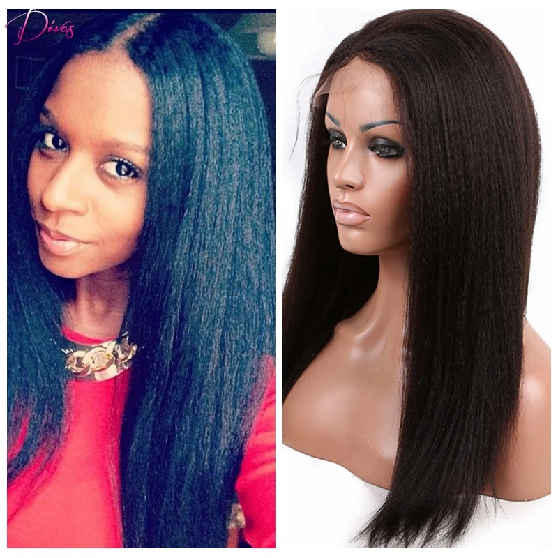 Kinky font b straight b font wig for black women italian yaki full lace wig font