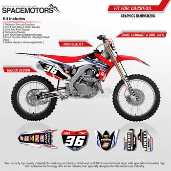 

MotoSpace Customized Team Graphics Backgrounds Decals 3M Custom Stickers For Honda CRF250R 2014-2017 CRF450R 2013-2016 116