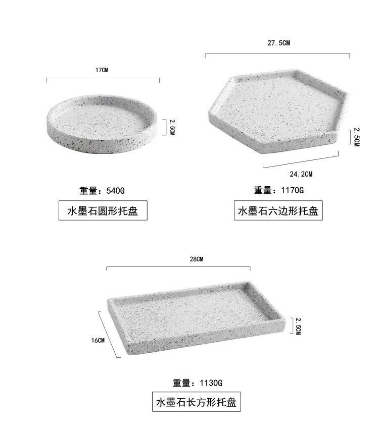 Ceramic Storage Tray High Quality Rice Spoon Porcelain Round Hexagon Rectangle Plate for Fruit Dessert Jewelry Organizer