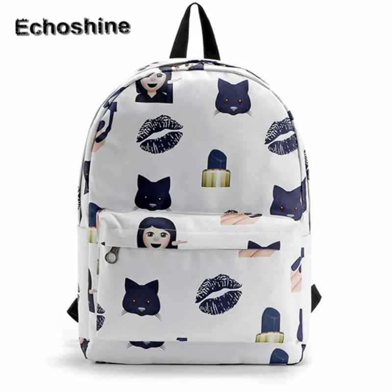 

2016 fashion women Travel Backpack Emoji Shoulder School Book Bag Rucksack Shoulder School Bag travel bags gift wholesale