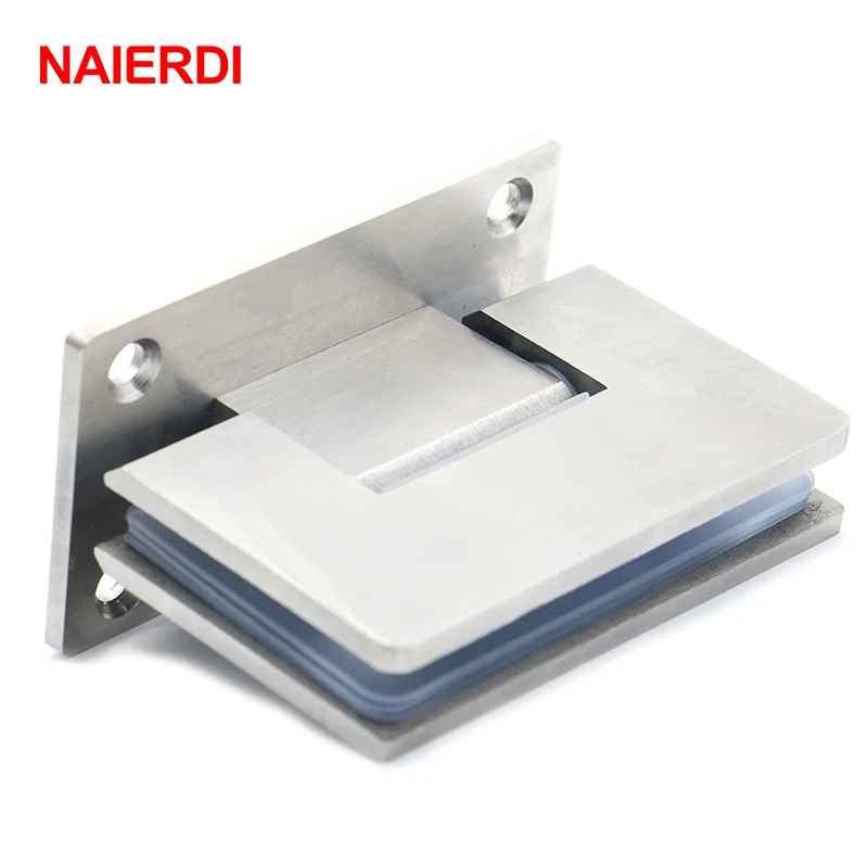 NAIERDI-4913 90 Degree Open 304 Stainless Steel Hinges Wall Mount Glass Shower Door Hinge For Home Bathroom Furniture Hardware
