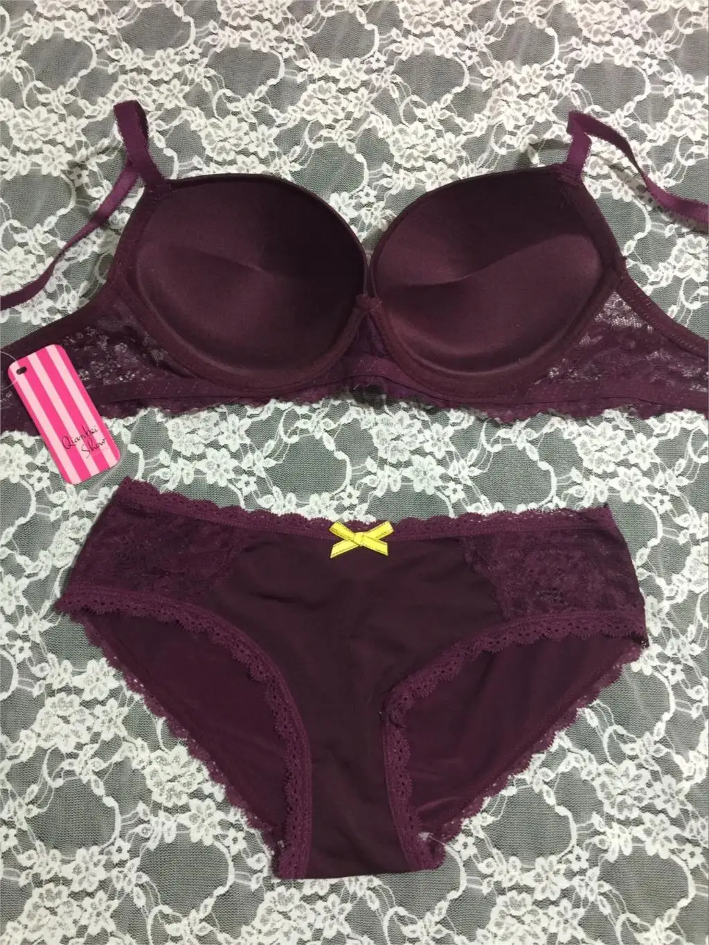 Newest Spell Color Sexy Women Bra Sets Lace Embroidery VS Bra Push Up Underwear Bras Brief Sets