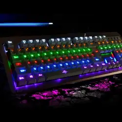 Стандартный 104 ключей USB проводной светодиодный Подсветка Механическая игровая клавиатура мультимедиа светящаяся клавиатура с