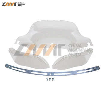 

8" Clear Windshield Slotted Stock Batwing Trim Side Air Wing Case for Harley Electra Street Glide Touring Bike 1996-2013