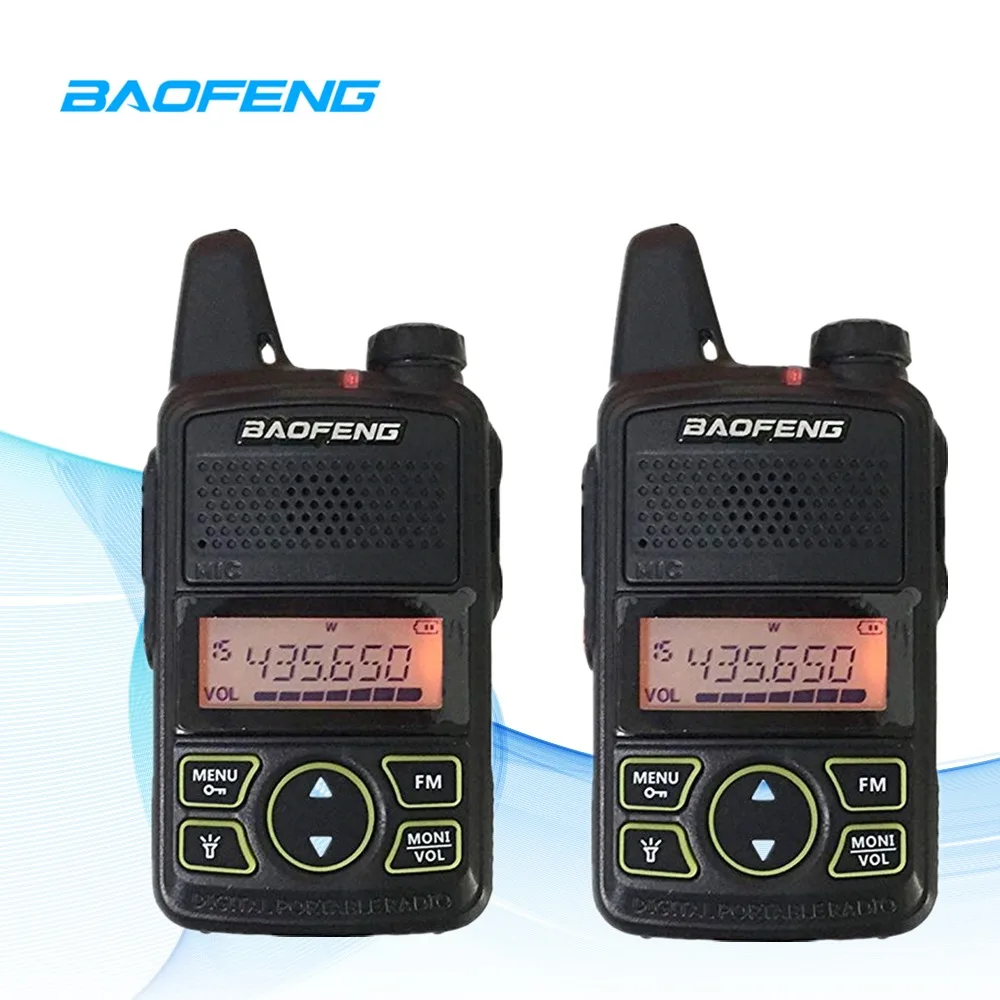2 шт. мини рация Baofeng BF T1 LCD UHF 400 470MHz 1500mAh 20 каналов FM портативный двухсторонний