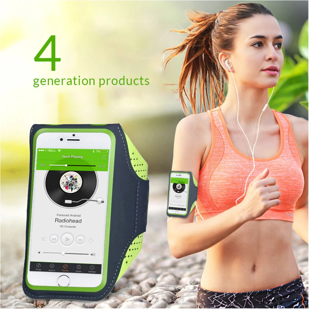 Sweatproof الرياضة شارة حالة لسامسونج S9 S8 فون X 8 7 6 ثانية زائد تنفس الذراع الهاتف حقيبة في الهواء الطلق الحقيبة ل تشغيل الركض