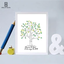 Романтическое дерево бесплатно персонализированные отпечаток пальца DIY книга для гостей на день рождения подарки и вечерние украшения отпечаток пальцев подпись