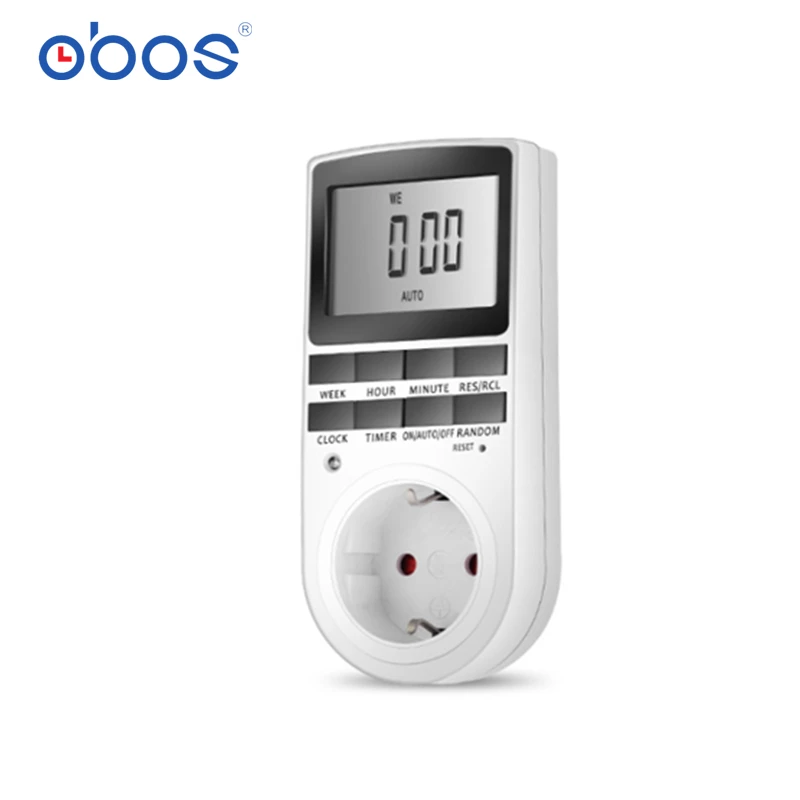 

Electronic Digital Timer Switch EU Plug Kitchen Timer Outlet 230V 50HZ 7 Day 12/24 Hour Programmable Timing Socket