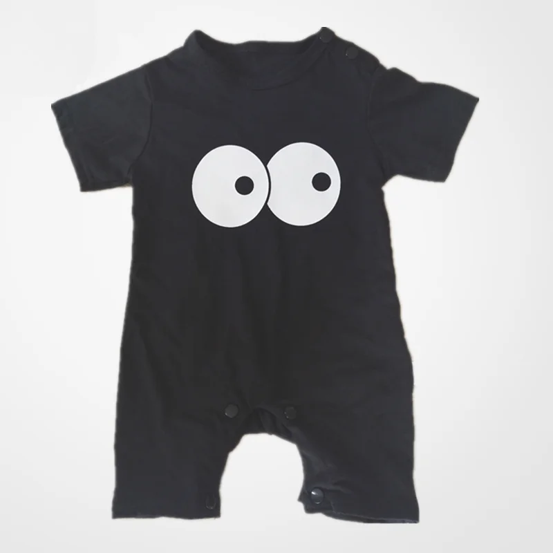 Black Baby Clothes Monster Big Eye Cute Newborn Rompers 100% Cotton ...