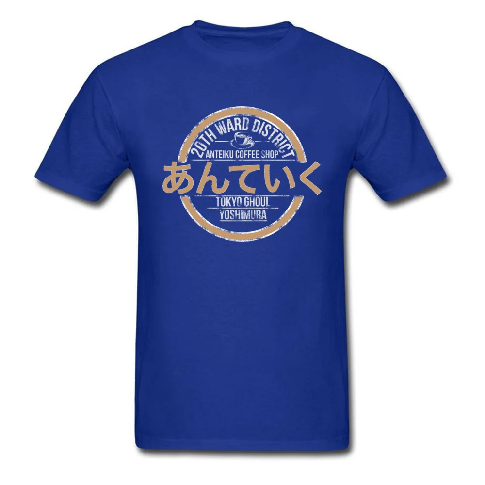 Anteiku Coffee Shop Short Sleeve Tops Shirts Round Collar Cotton Fabric Men Tshirts comfortable Top T-shirts Brand Anteiku Coffee Shop blue