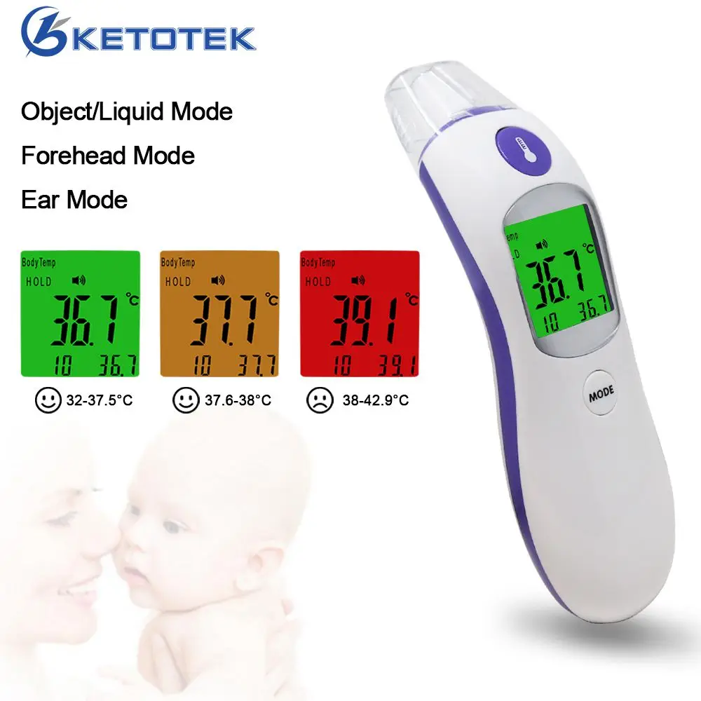 

In Stock ! Digital Thermometer Infrared Baby Adult Forehead Non-contact Infrared Thermometer Ear Temperature Meter LCD Backlight