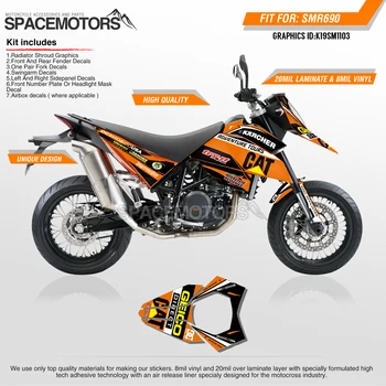 

MotoSpace Customized Team Graphics Backgrounds Decals 3M Custom Stickers For KTM SM SMR690 2007 2008 2009 2010 2011 103