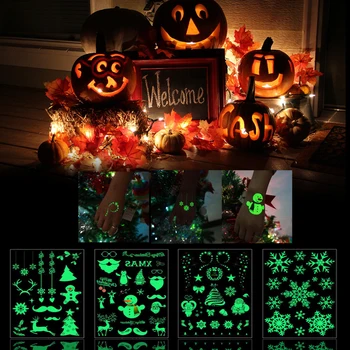 

1Set Luminous Temporary Tattoo Sticker Decor Merry Christmas Ornament Christmas Decor for Christmas Xmas