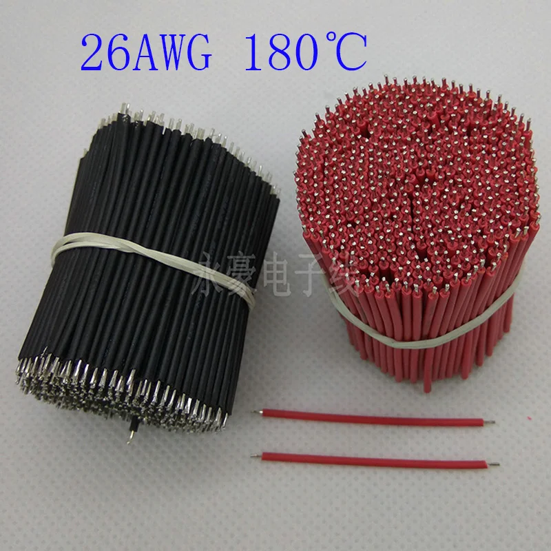 200 шт., 70 мм, 180 градусов, 3239* 26AWG красный и черный с оловянной проволокой, DIY панельный кабель