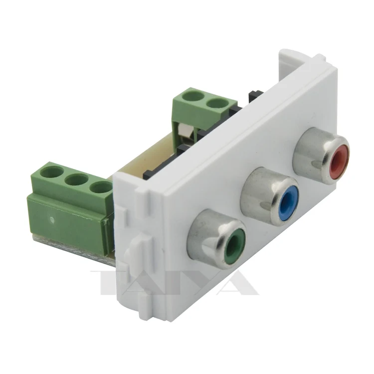 Component Video connector with backside screw connectionin Extension