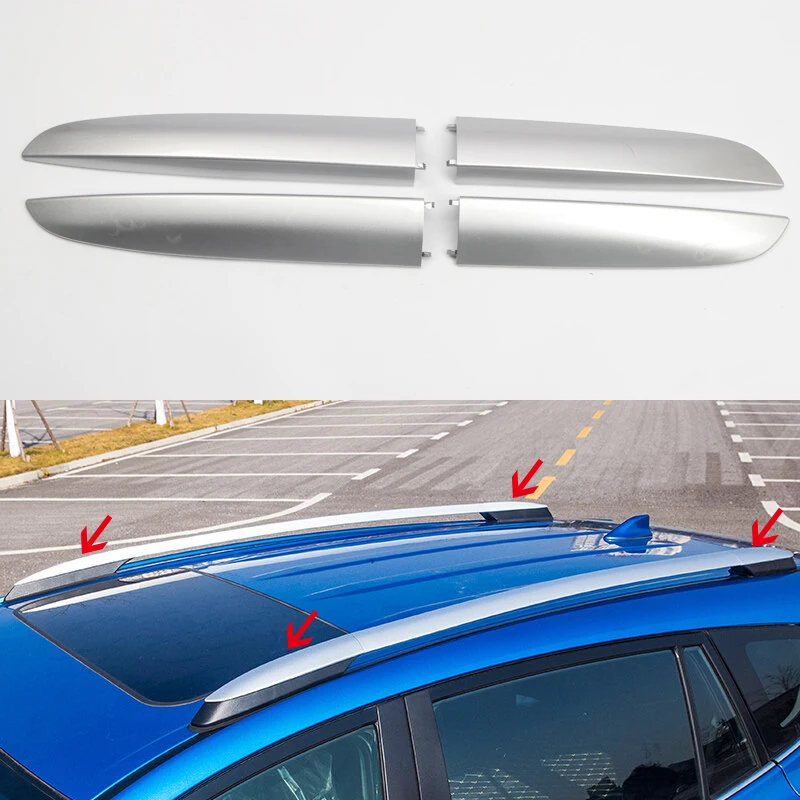 

Silver Roof Rails Rack End Cover Shell Cap Trim 4pcs For Toyota RAV4 RAV 4 XA40 2013-2017 Car styling accessories