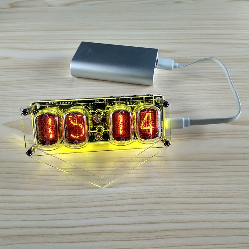 4-bit integrated glow tube clock IN-12A IN-12B clock glow tube Colorful LED DS3231 nixie clock LED Backlight NEW