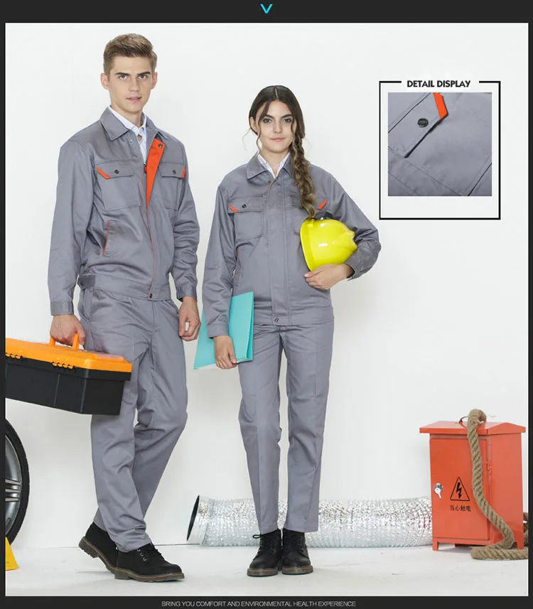 Work Clothing Sets Jacket & Pants Men Women Long sleeve Working clothes Factory Workshop Workers uniforms Auto repair Plus Size (13)