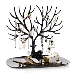 ANFEI маленькие серьги с оленями Цепочки и ожерелья кольцо ювелирные браслеты и кулоны Дисплей Стенд Лоток для хранения дерева стеллажи