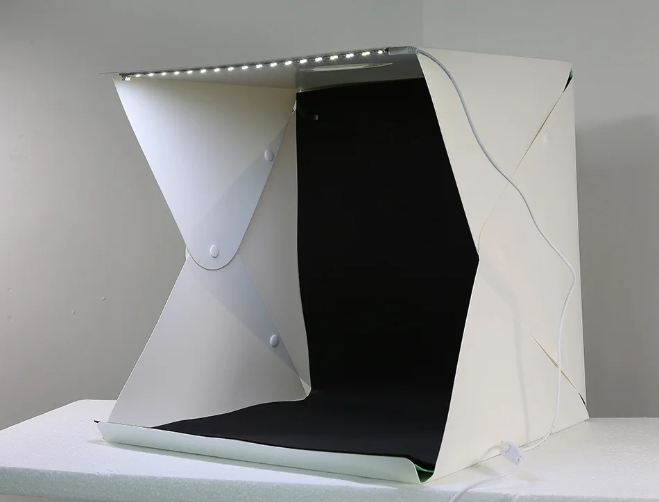 

40CM Large Size Folding Lightbox Photography Photo Studio Softbox LED Light Soft Box Photo Background Kit Light box Button Type