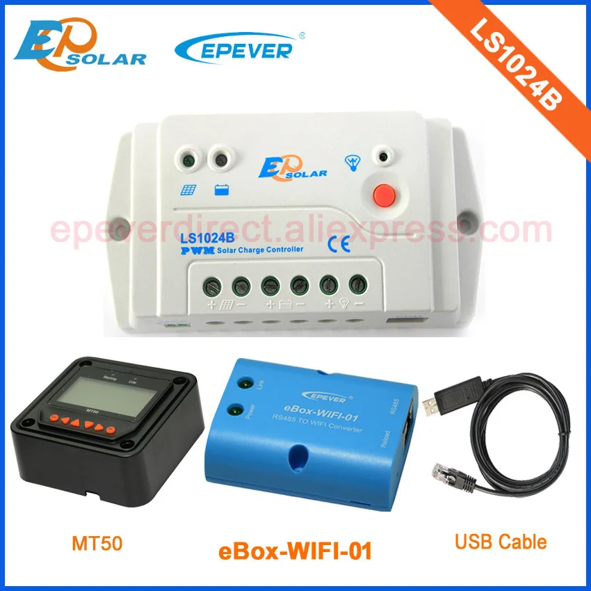 MT50 wifi and USB Солнечный регулятор PWM 10A LS1024B с черным MT50 и BLE функция использования датчик температуры для 12 v/24 v Авто типа - Цвет: MT50 wifi and USB