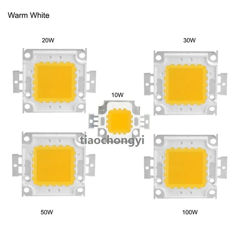 Белый/теплый белый 10 Вт 50 Вт 100 Вт чип со светодиодной подсветкой DC 12 В/36 В интегрированный в COB светодиодный светильник