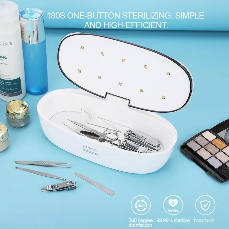 

LED Sterilizer Cosmetic Cleaning Tools Kit Beauty Sets UV Disinfection Device Makeup Brush Jewelry Packaging Display