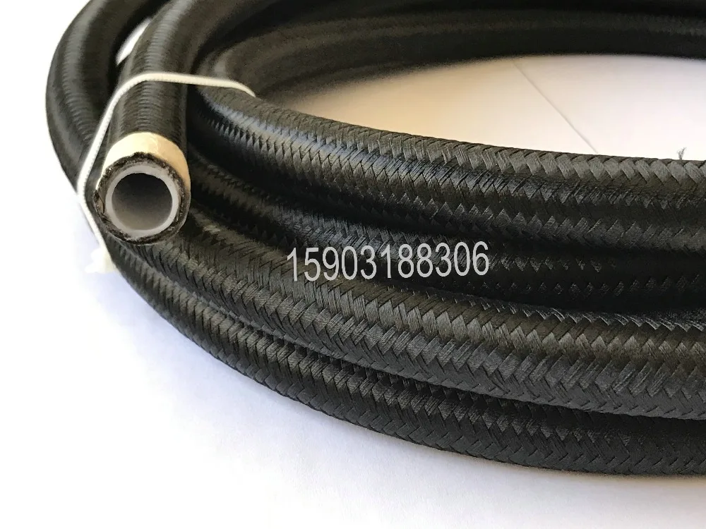 6AN PTFE Braided Black Nylon Hose / Line (E85 + Race Fuel Safe