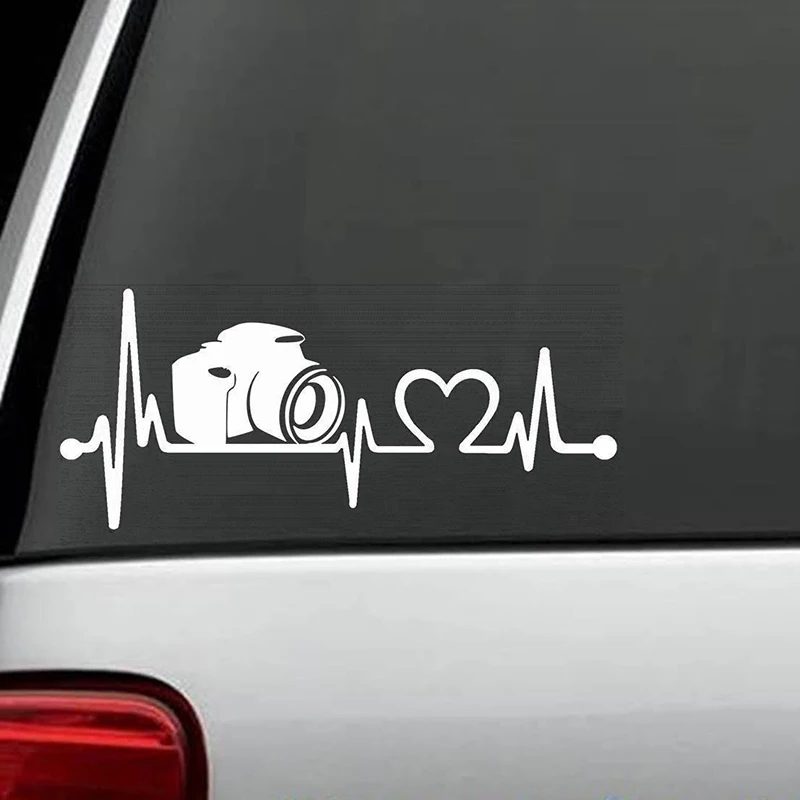 

Camera Heartbeat Lifeline Decal Sticker Car Truck Van Laptop Surface Car sticker