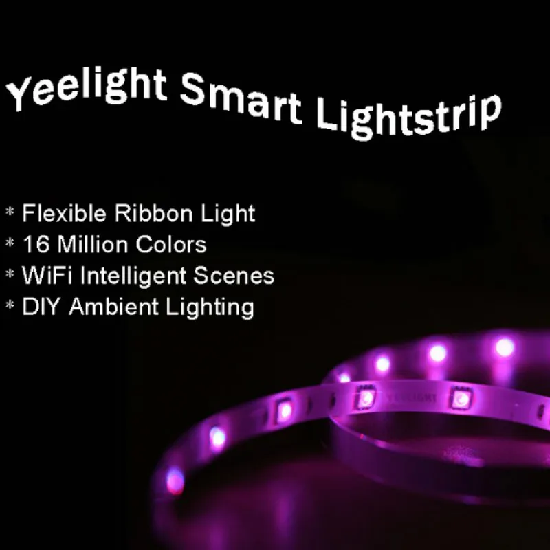 Xiao mi Yeelight светодиодный RGB умный свет Wifi mi App пульт дистанционного управления Красочный 2 м DIY полоса лампа для умного домашнего использования