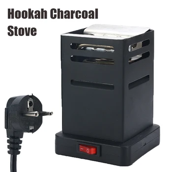 

Mini Square Shisha Hookah Charcoal Stove Heater Charcoal Oven Hot Plate Coal Burner Pipes Accessories with EU Plug Cable Black