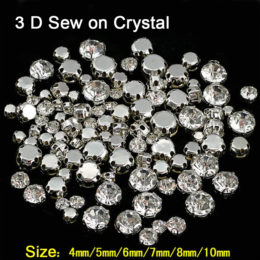 Multicolor 3D scratch claw rhinestone,Sew on stones Crystal glass rhinestones DIY Clothes /& Accessories parts 4-8mm one bag