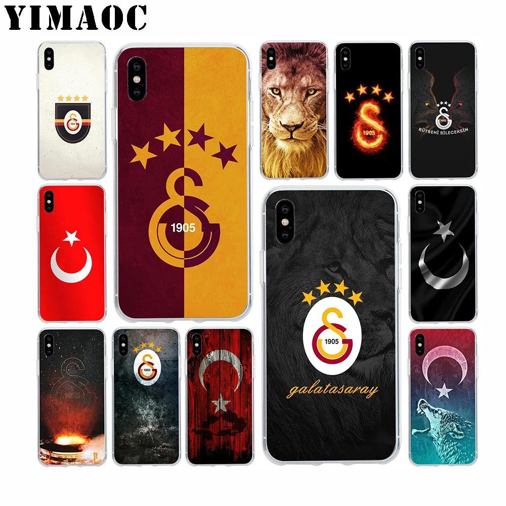 

YIMAOC Turkey Galatasaray Soft TPU Silicone Case for Apple Iphone Xr Xs Max X 10 8 Plus 7 6S 6 Plus SE 5S 5 7Plus 8Plus Cover