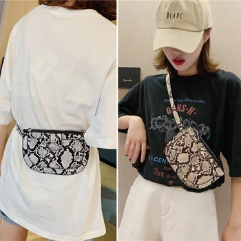 

fashion women messenger bags small Waist pack Chest bags for women 2019 street shoulder bag new crossbody handbag serpentine
