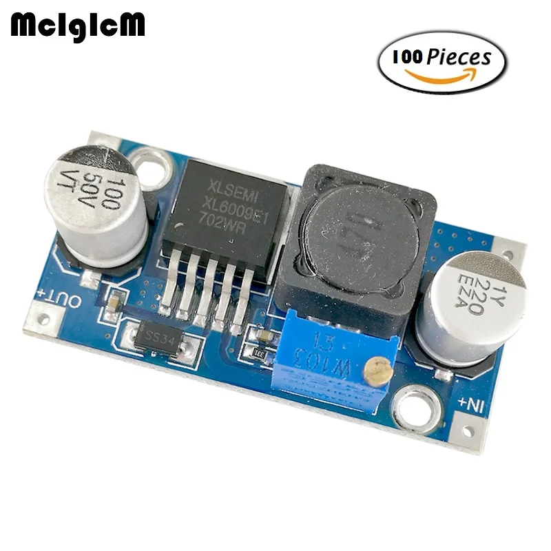 

MCIGICM 100pcs XL6009 DC-DC Adjustable Step-up buck boost Power Converter Board Module