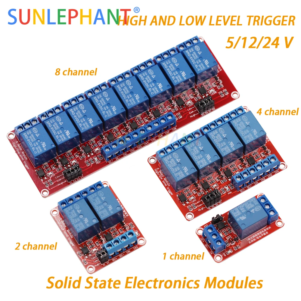 4 Channel Relay Module Relay Board with Optocoupler Low Level Trigger Expansion Board for Arduino 5V//12V//24V 5V