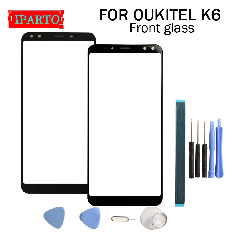 Для OUKITEL K6 передняя стеклянная линза 100% новый передний сенсорный экран внешняя