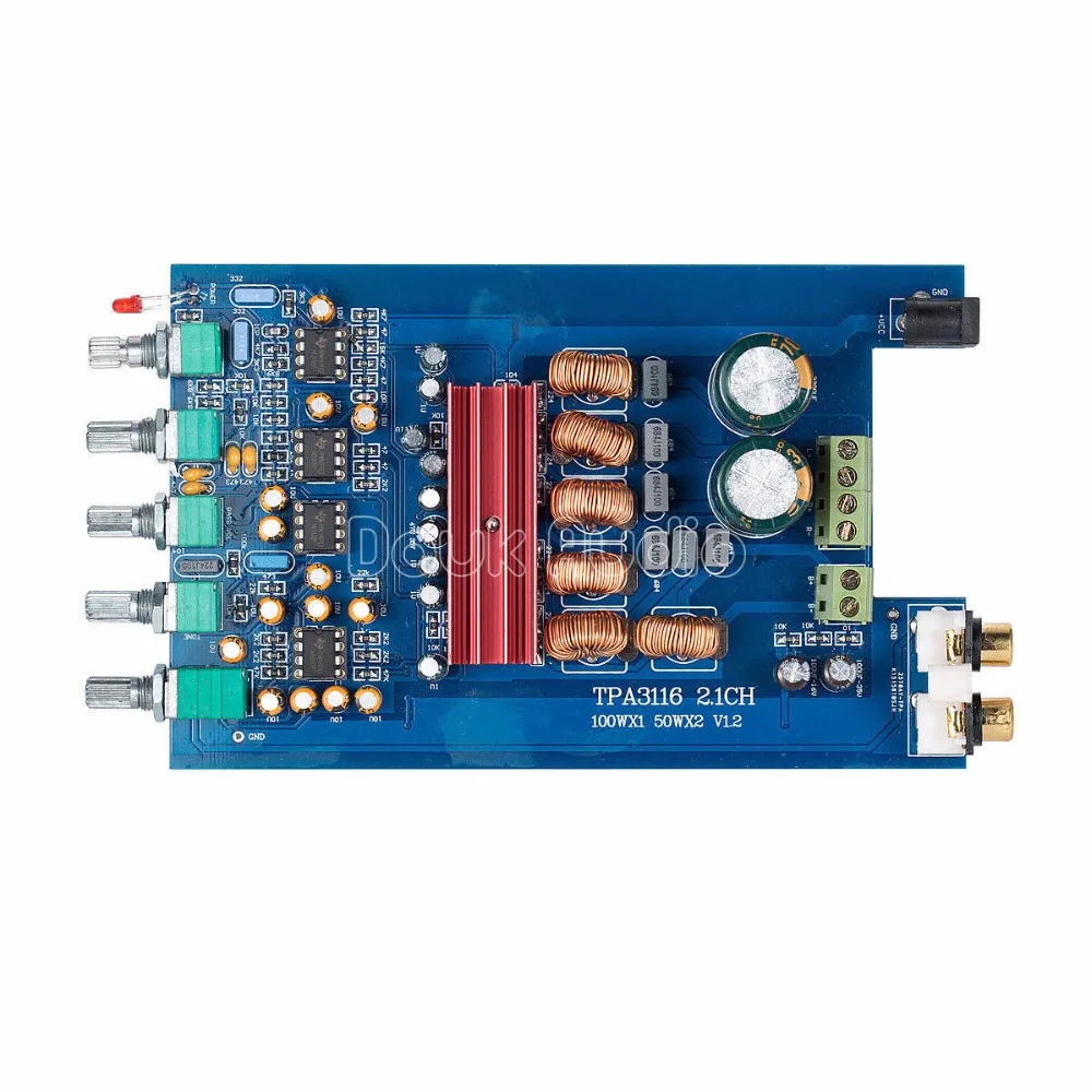 Hi-Fi 2.1 Channel Audio Power Amplifier Stereo Amp Board 2*50W+100W Subwoofer Hi-Fi 2.1 Channel Audio Power Amplifier Stereo Amp Board 2*50W+100W Subwoofer
