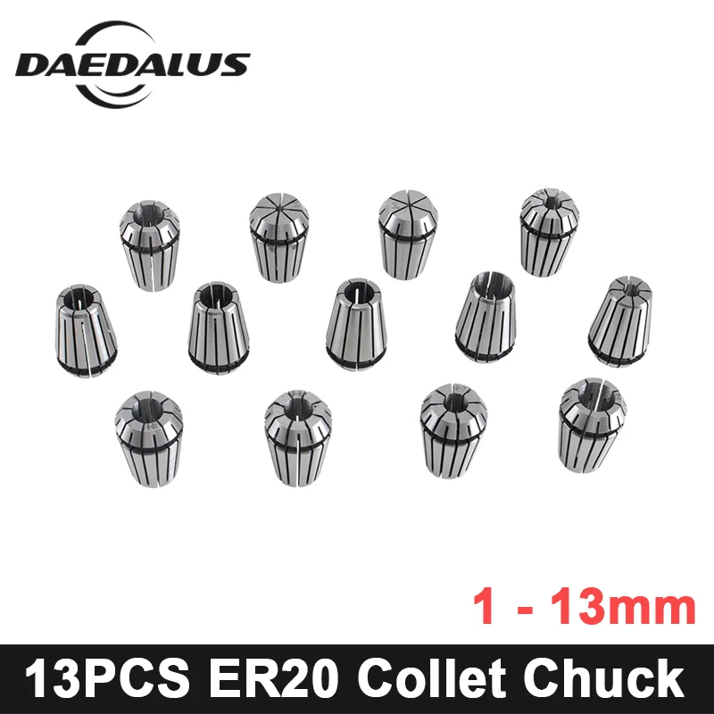 

Free Shipping 13PCS ER20 Collet Chuck 1-13mm Milling Cutter Router Tool For Woodworking Engraver Milling Machine/Boring/Drilling