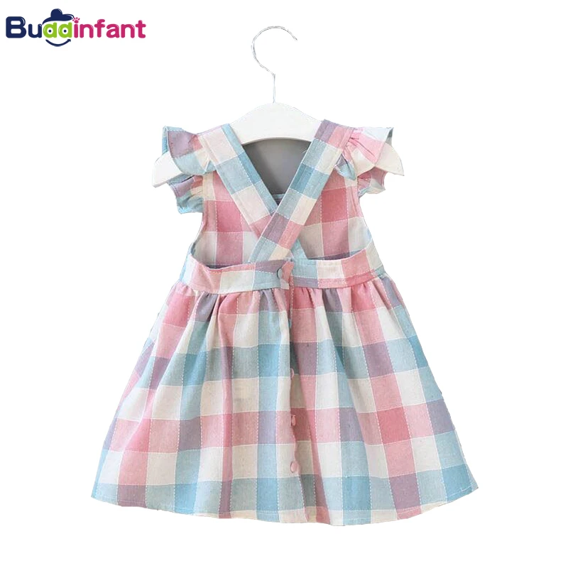 

Girls Dress Plaid Backless Dresses Suspender Holiday Beach Summer Style Dress Baby Girl Toddlers Clothes for Little Girl babies