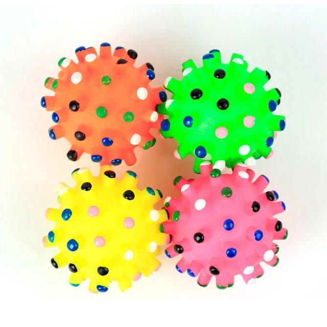 Small Dog Toys 7Pcs Colorful  Pet Puppy Squeaky Chews Squeaker Quack Sound Toy Pet Toy Ball For Dog Pet Teeth Training Dog Games